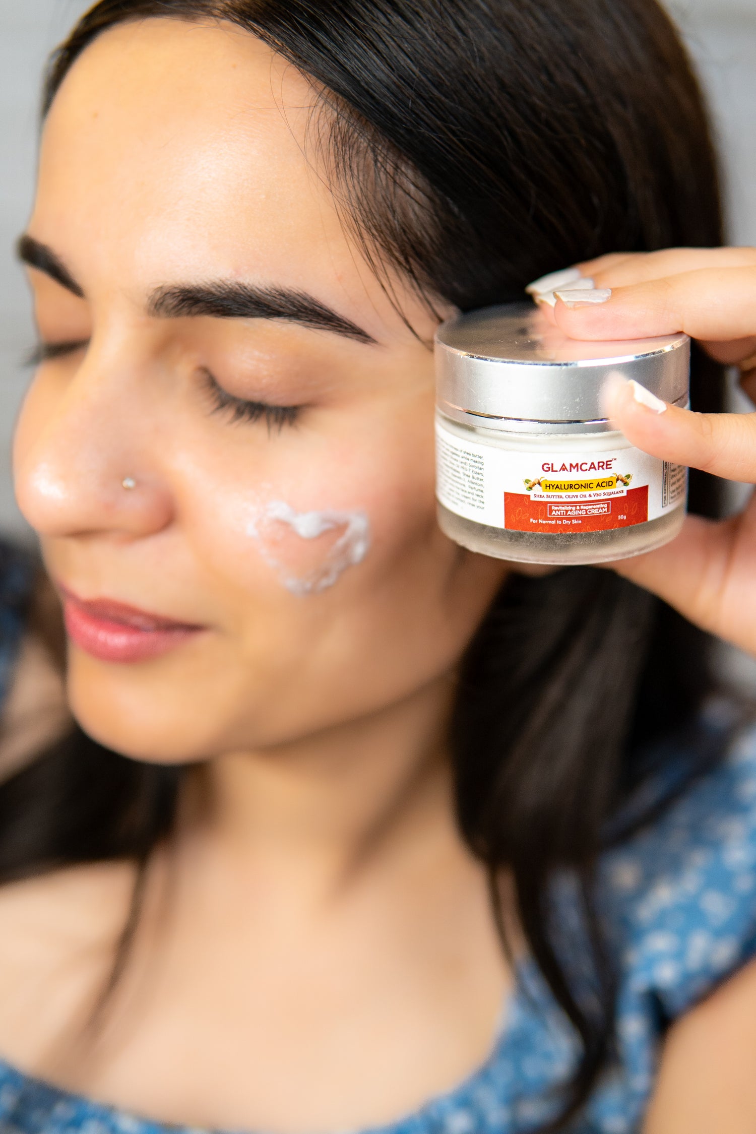 Anti Aging Cream with Hyaluronic Acid, Squalane, Olive Oil & Shea Butter - 50 g