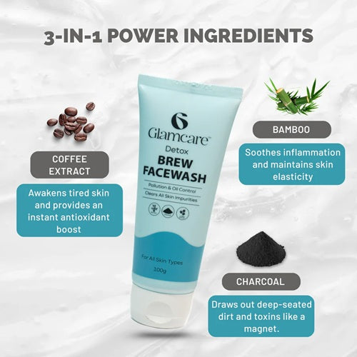 Detox Your Skin with Charcoal & Bamboo Face Wash  by Glam Care Online