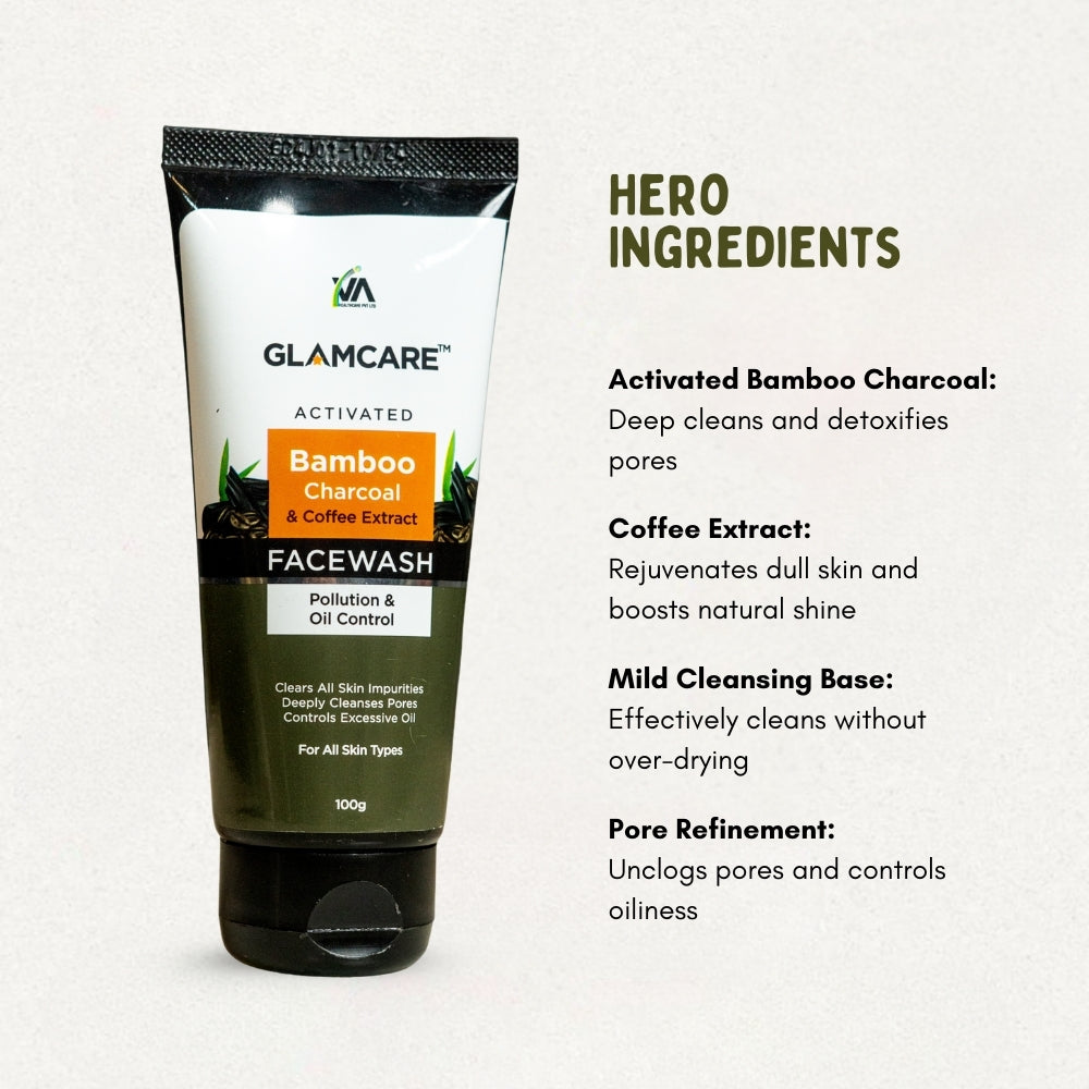 Bamboo Charcoal & Coffee Extract Face Wash