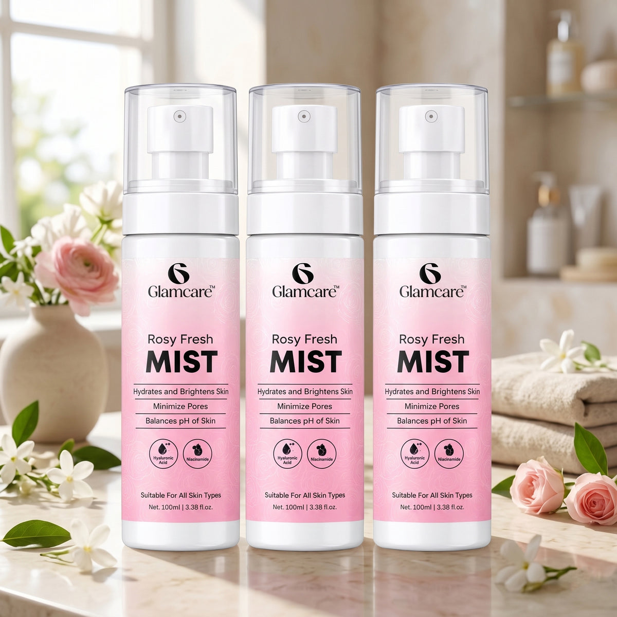 Glamcare Rosy Fresh Mist (100ml) Pack of 3