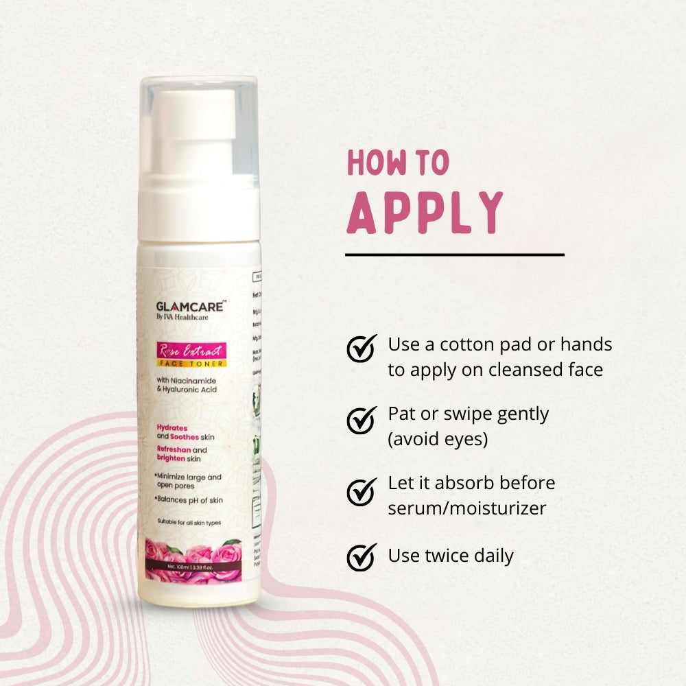 Rose Extract Face Toner with Niacinamide & Hyaluronic acid - 100 ML