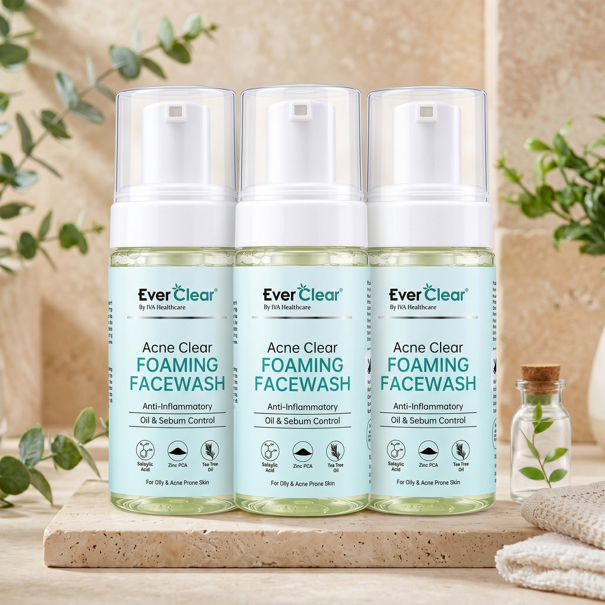 Everclear Anti-Acne Foaming Face Wash Pack of 3