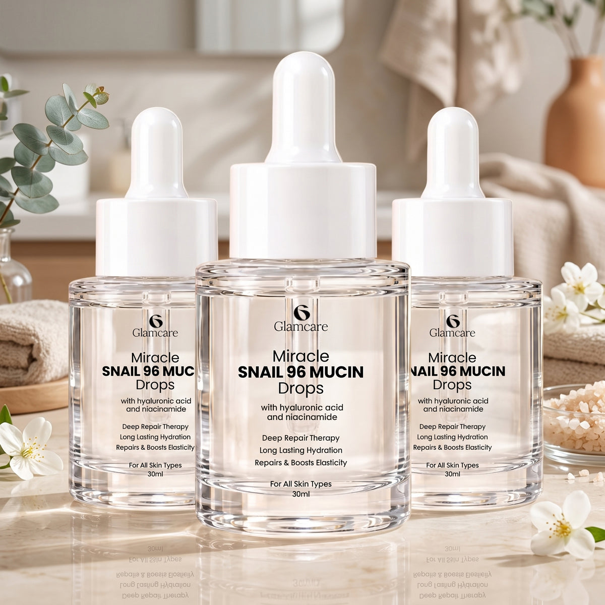 Glamcare Miracle Snail 96 Mucin Drop (Serum) Pack of 3