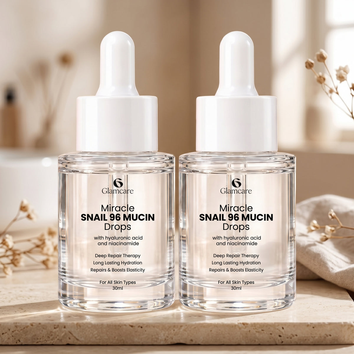 Glamcare Miracle Snail 96 Mucin Drop (Serum) Pack of 2