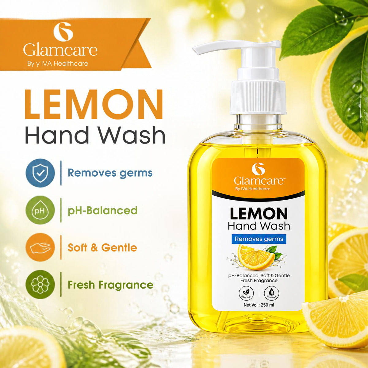 Glamcare Lemon Hand Wash Pack of 3
