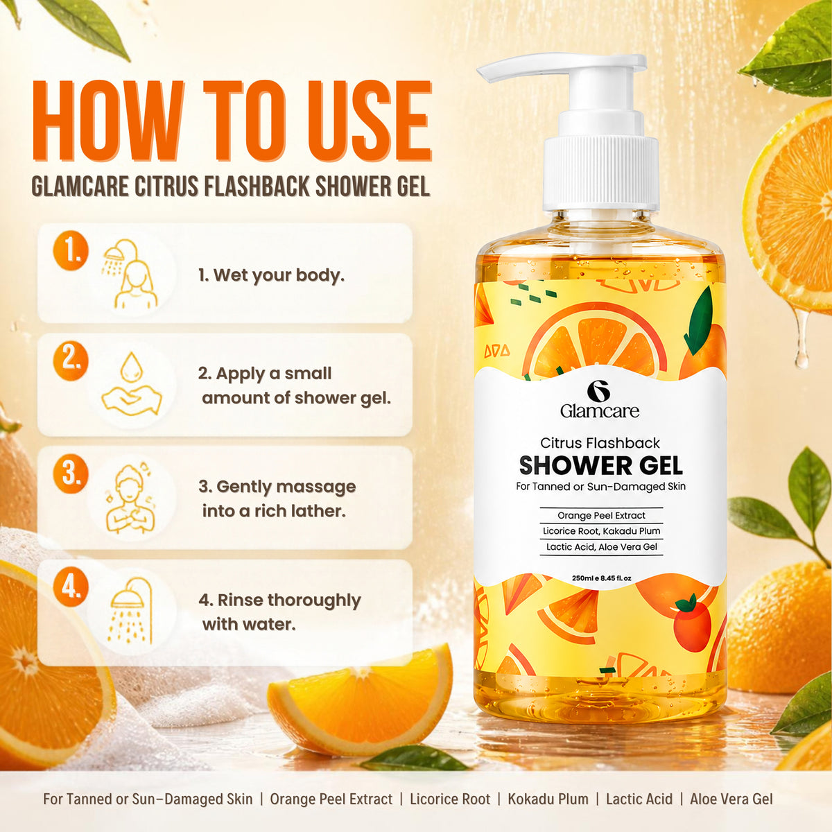 Glamcare Citrus Flashback Shower Gel Pack of 2