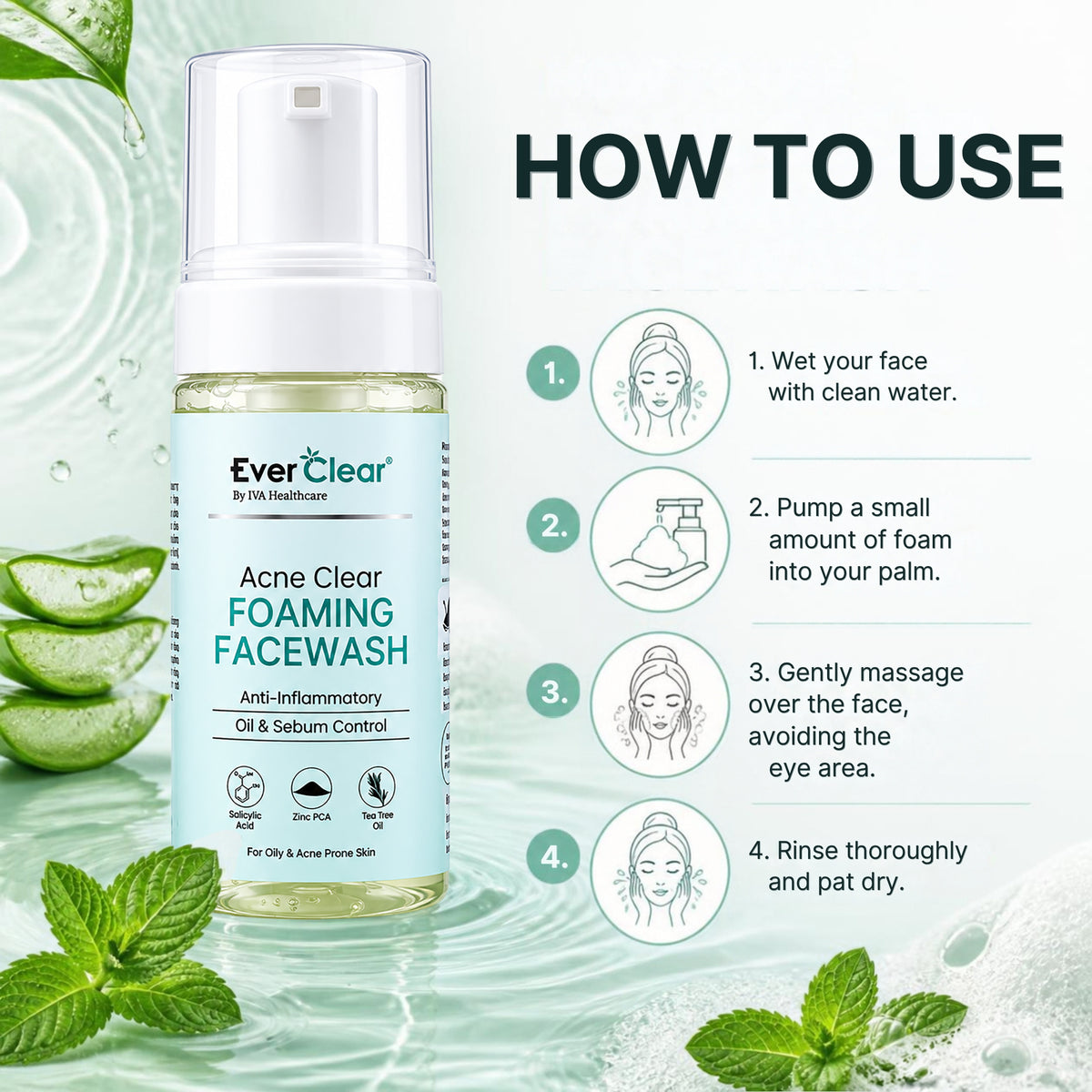 Everclear Anti-Acne Foaming Face Wash Pack of 3