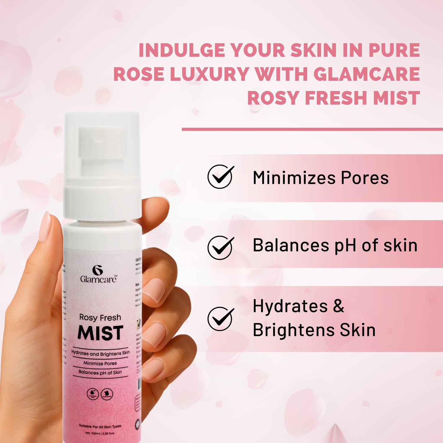 Rosy Mist Face Toner with Niacinamide & Hyaluronic acid - 100 ML