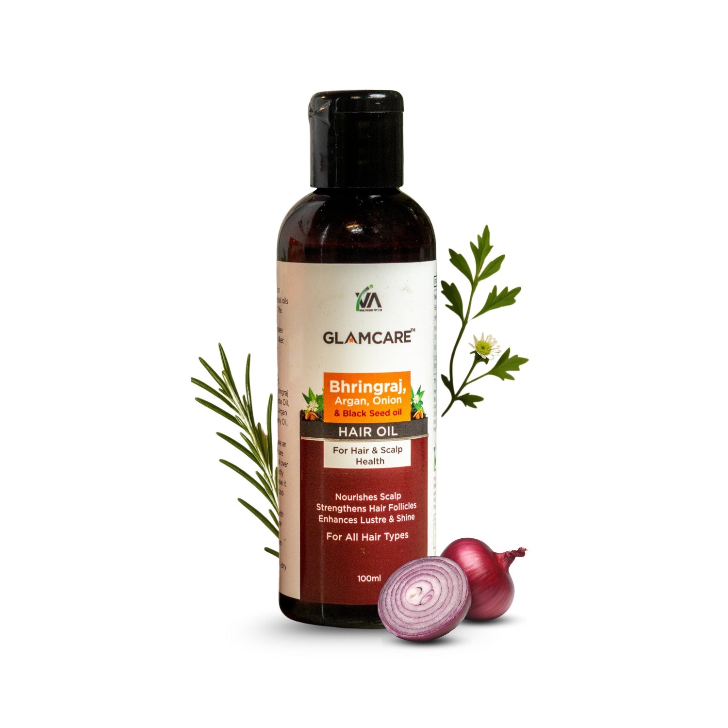 Hair Oil with Bhringraj, Argan, Onion & Black Seed Oil - 100 ML