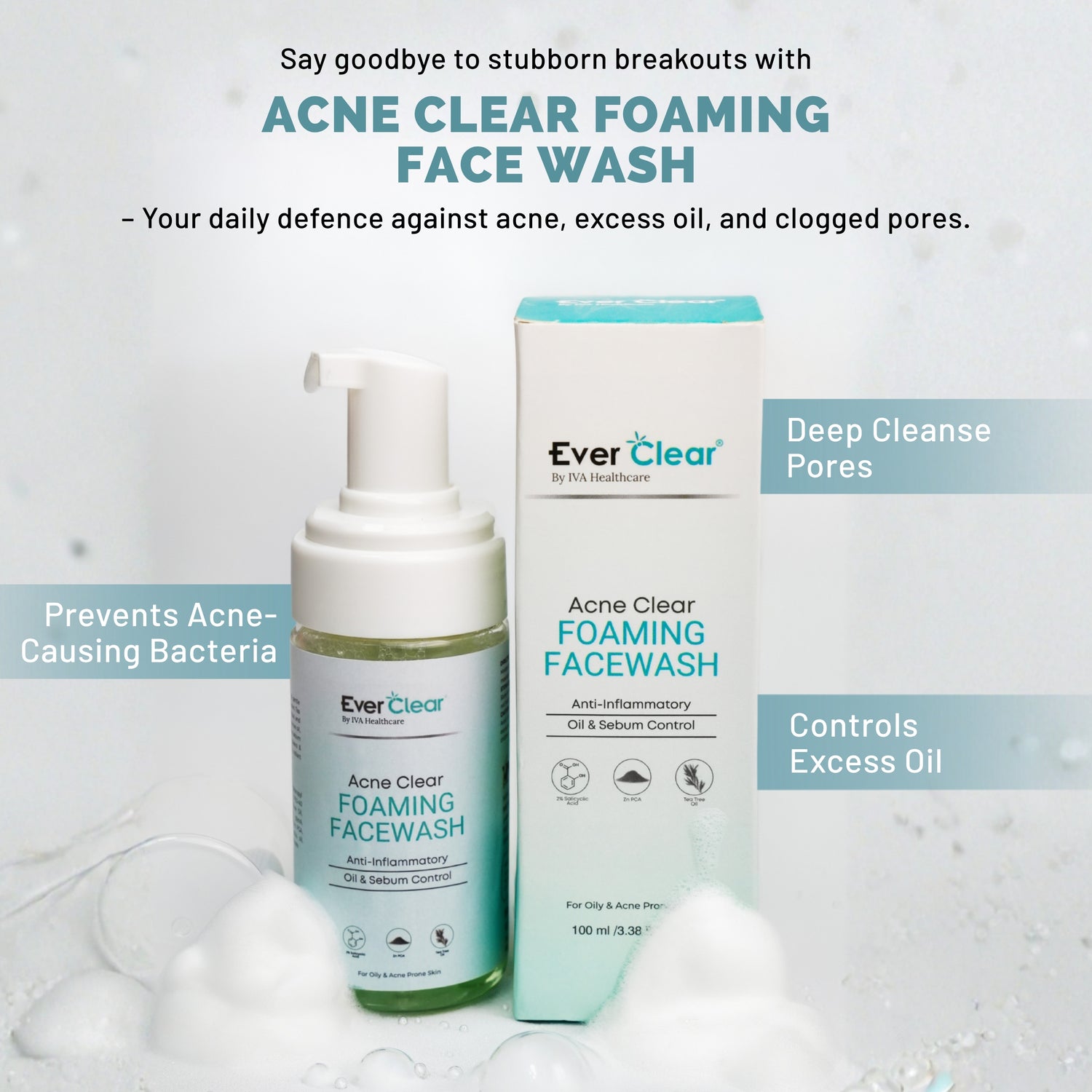 Everclear  Acne Clear Foaming Face Wash - 100g