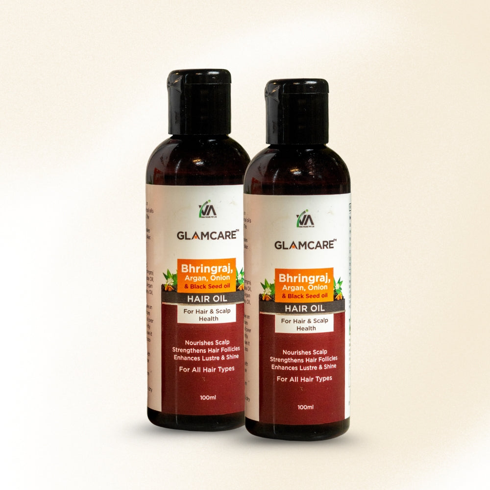 Glamcare Argan, Bhringraj, Onion, Black Seeds Pack of 2 Hair Oil