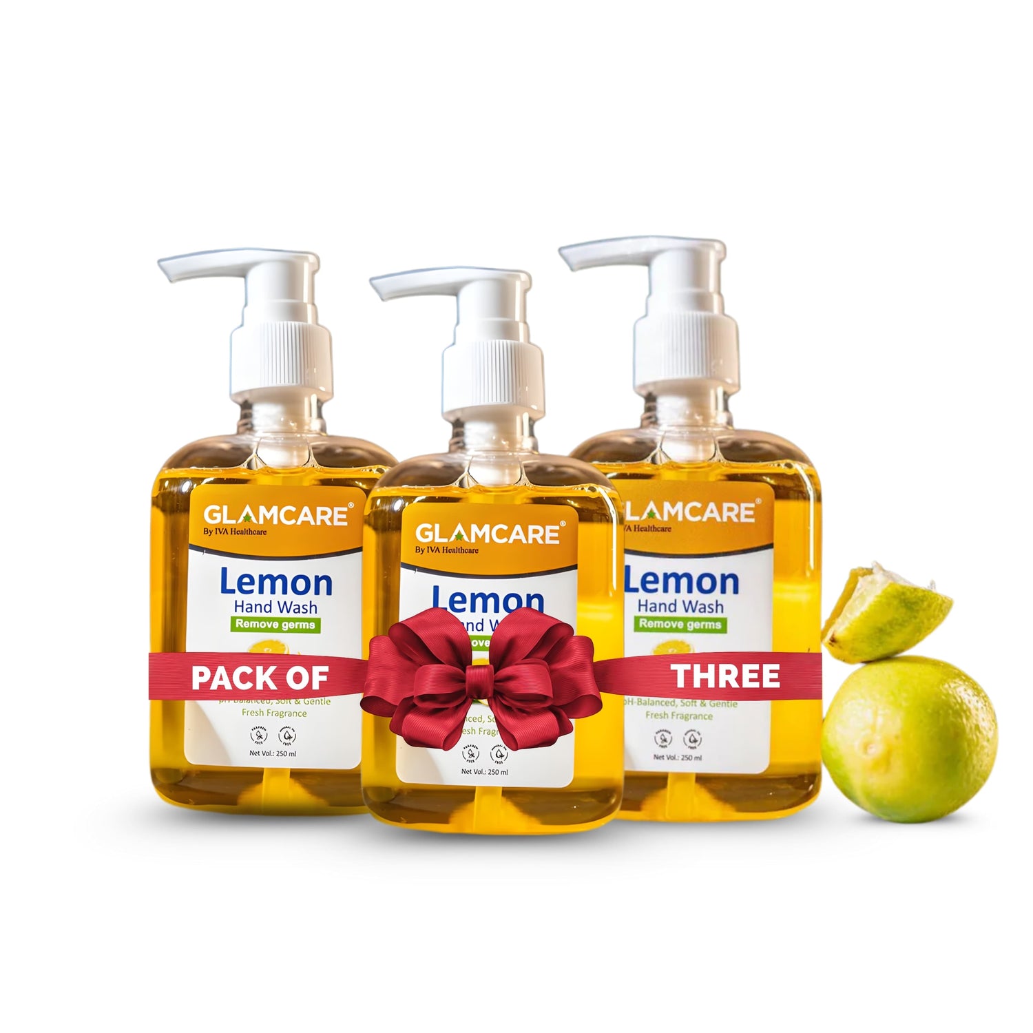 Glamcare Lemon Handwash (Pack of 3) - 750 ml