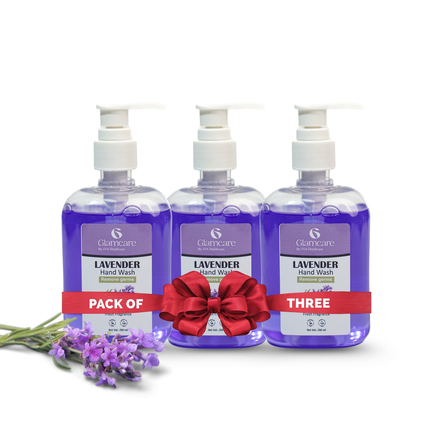 Glamcare Lavender Liquid Handwash 250 ml each  – Pack of 3
