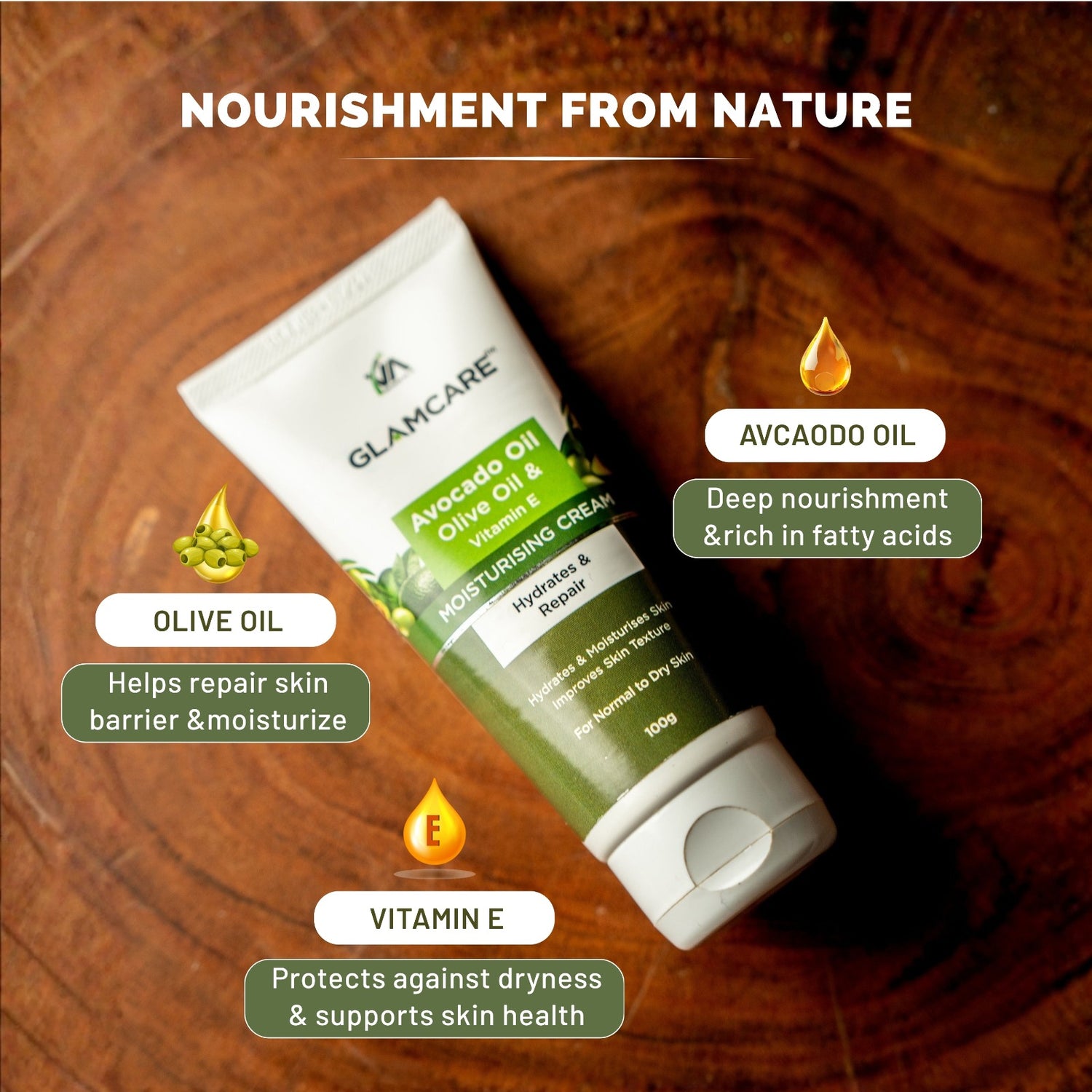 Moisturizer Cream with Avocado Oil Oilve Oil & Vitamin E