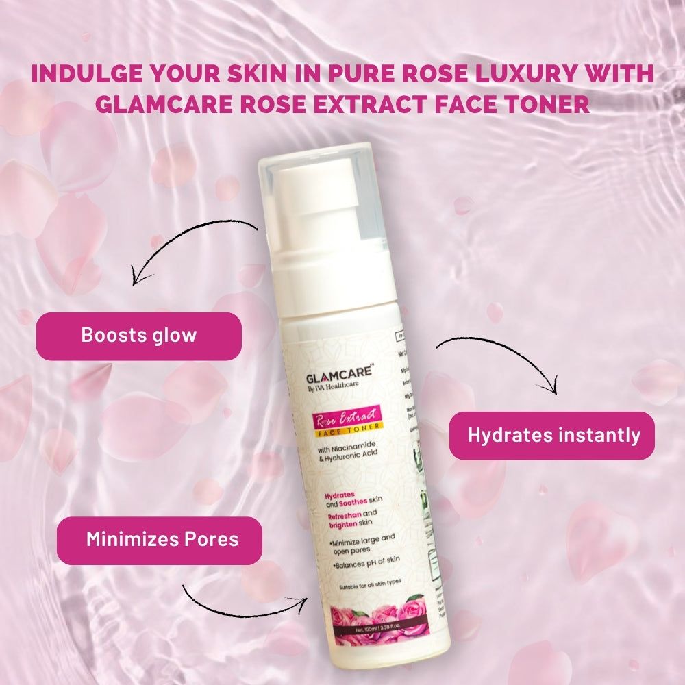Rose Extract Face Toner with Niacinamide & Hyaluronic acid - 100 ML